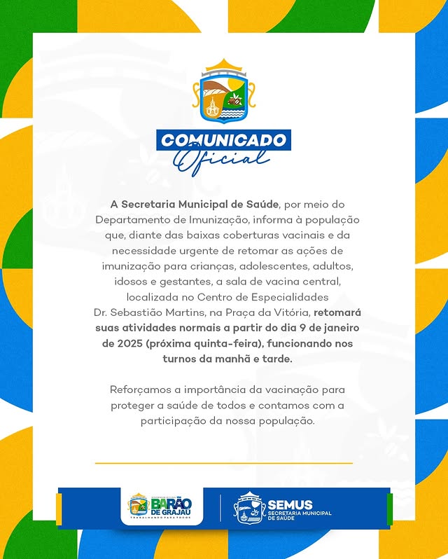 COMUNICADO - importância da vacinação para proteger a saúde de todos